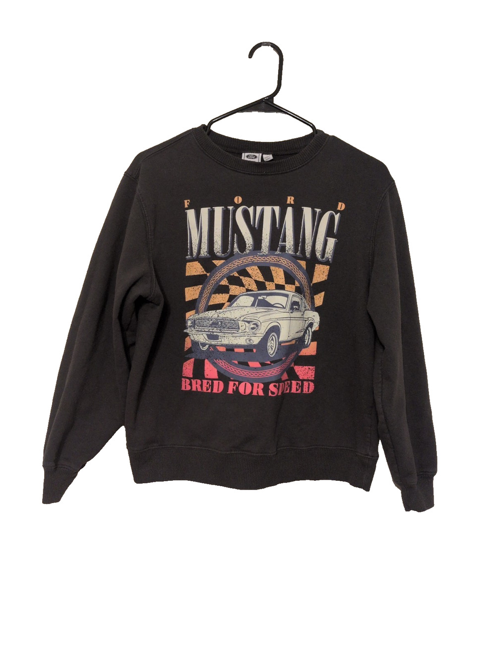 Ford Official Licensed Product Women's Mustang Long Sleeve Sweatshirt MD Retro
